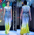Ombré silk caftan
